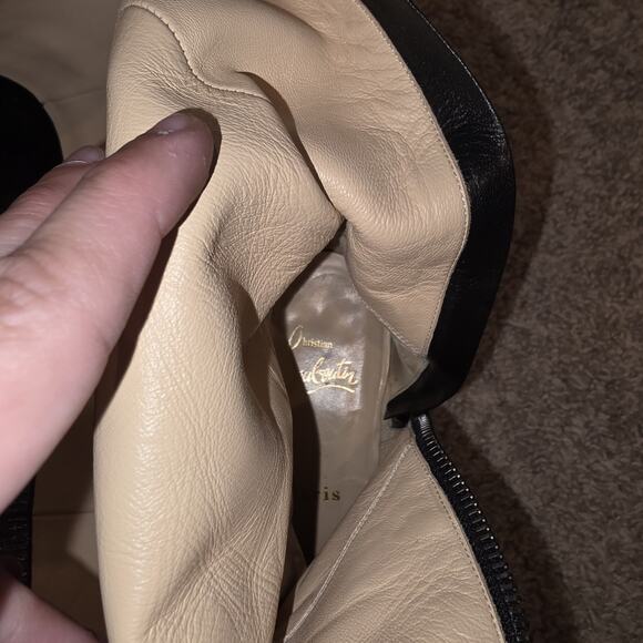 Christian Louboutin Liliboot 30 Black Suede Zipper Zip Knee High Heel Boot 35.5 - Picture 8 of 8